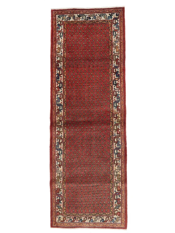 Hand Knotted Oriental Arak Rug 108X308 Dark Red/Brown