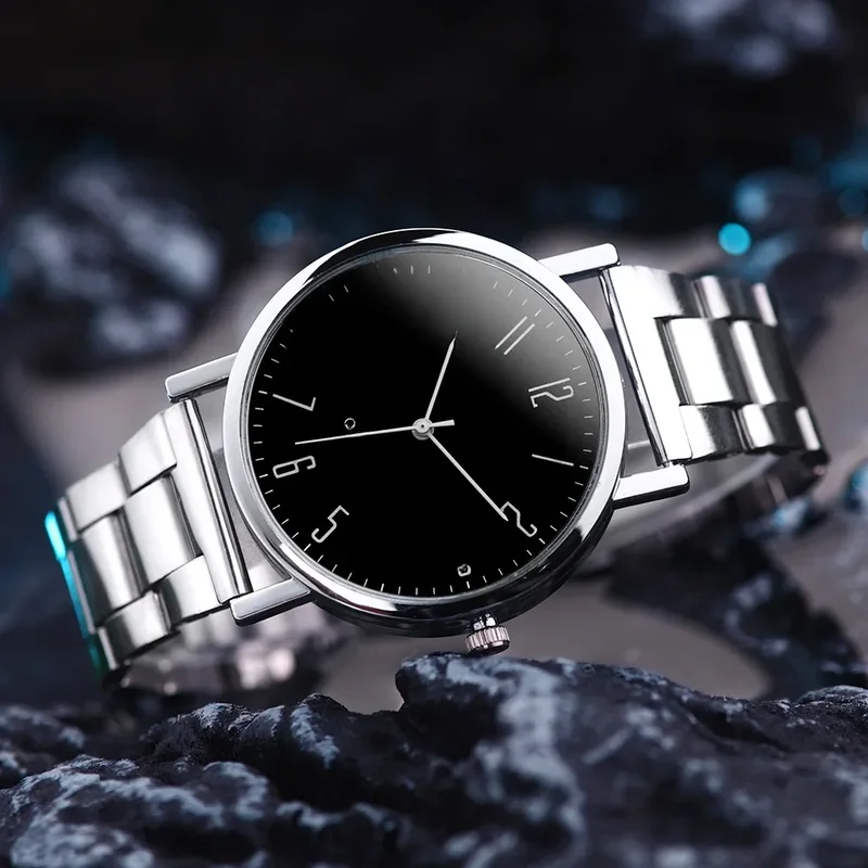 AliExpress - Montre pour hommes décontracté en alliage d'argent bande mâle montres à Quartz