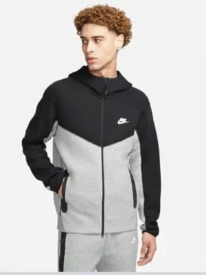 Nike tvåfärgad hoodie med dragkedja