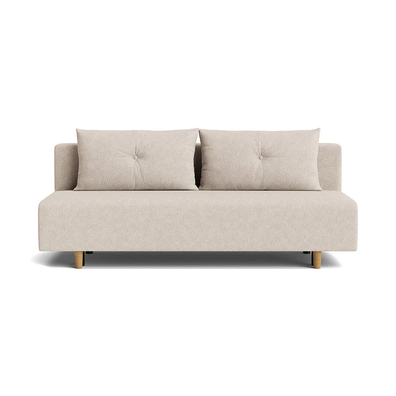 Houston 2 personers sovesofa, opbevaring - Aragon Beige - 200x87x85cm - Sofa med Sovefunktion 133x200cm - Elegant og minimalistisk design