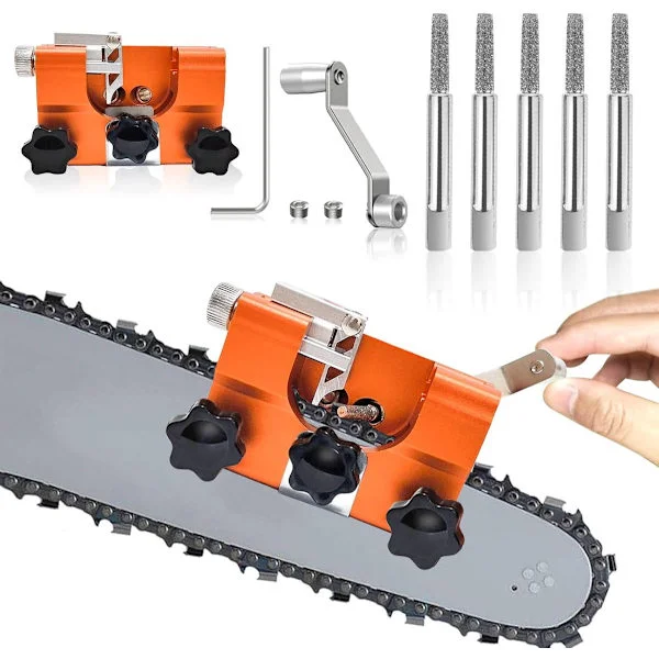 Kjedesliper, 5 slipehoder, motorsagslipere, motorsag slipefeste sett, 7*6*2.8 cm, for alle typer motorsager og elektriske sager