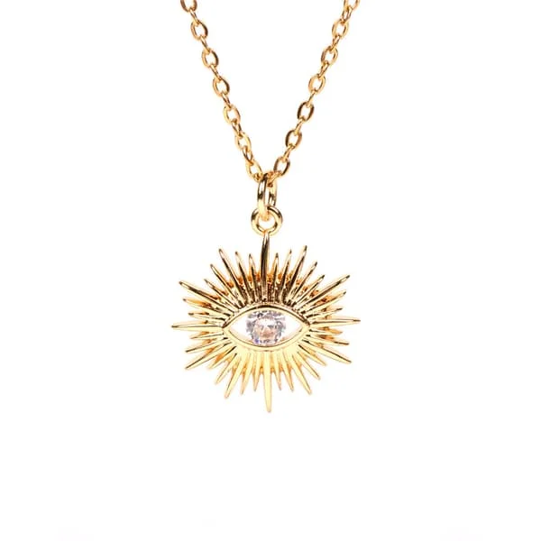Devil's Eye Microset Zircon Anheng Halskjede Kort Halskjede Menn K