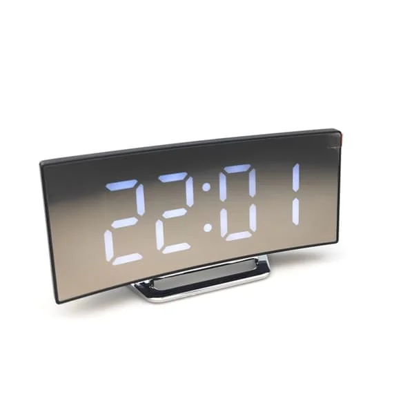 Digital klocka Stor Display Multifunktionell LED Elektriska Väckarklockor Spegelyta För Hem Sovrum