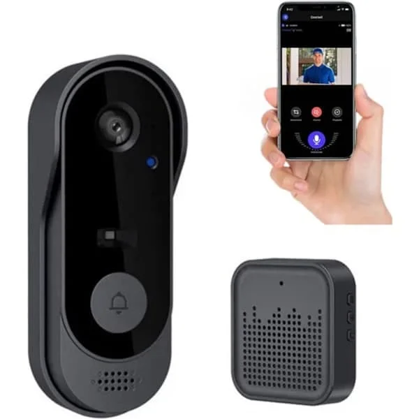 Smart WiFi-dörrklocka med kamera, vattentät, 36G+1080P HD, IR, mörkerseende, trådlös dörrklocka, säkerhetsmonitor, videointercom, USB-uppladdningsbar