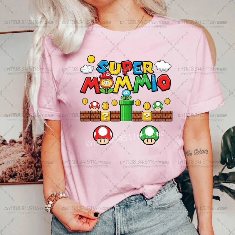 AliExpress - T-shirt personnalisé Super Mario à col rond, jeu rétro Mario, t-shirt en coton pour la fête des mères, meilleur cadeau d'anniversaire 