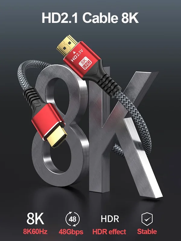AliExpress - 48Gbps HDMI-kompatibel Kabel 8K 60Hz 50cm 1m 2m 3m 5m HDMI-kompatibel 2,1 Kabel 4K 120Hz HDR 3D Effekt Video Kabel für HDTV PC
