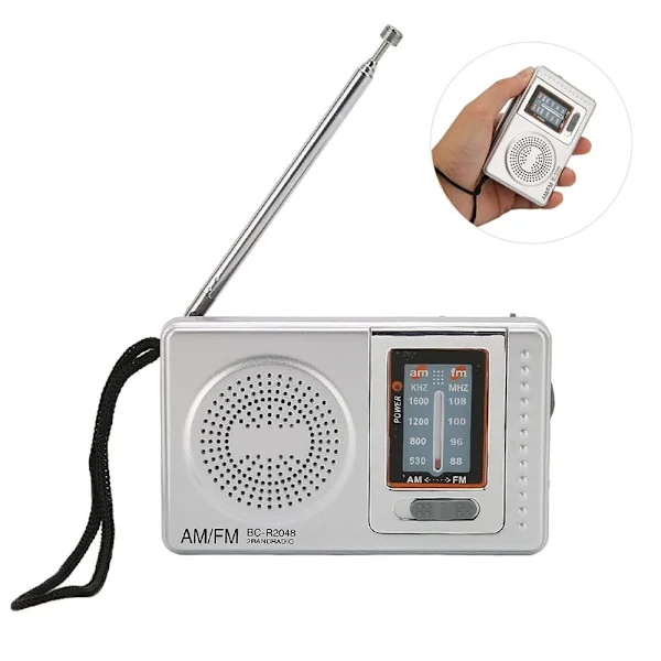 Kannettava Mini Hätäradio FM/AM, Taskuradio, Radio Katastrofeihin, Paristokäyttöinen Radio