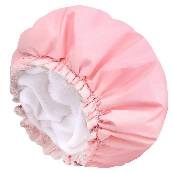 Shower Caps for Women, Terry Lined EVA Exterior, Elastic, Reusable