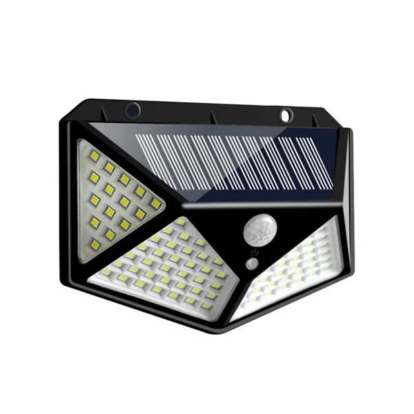 Solcelle vegglampe 100 LED / utelampe med sensor – lampe for hage og inngangsparti
