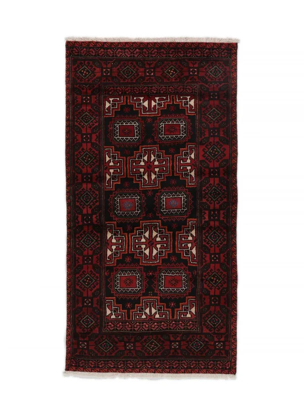 Tappeto Beluch 94X183 Nero (Lana, )