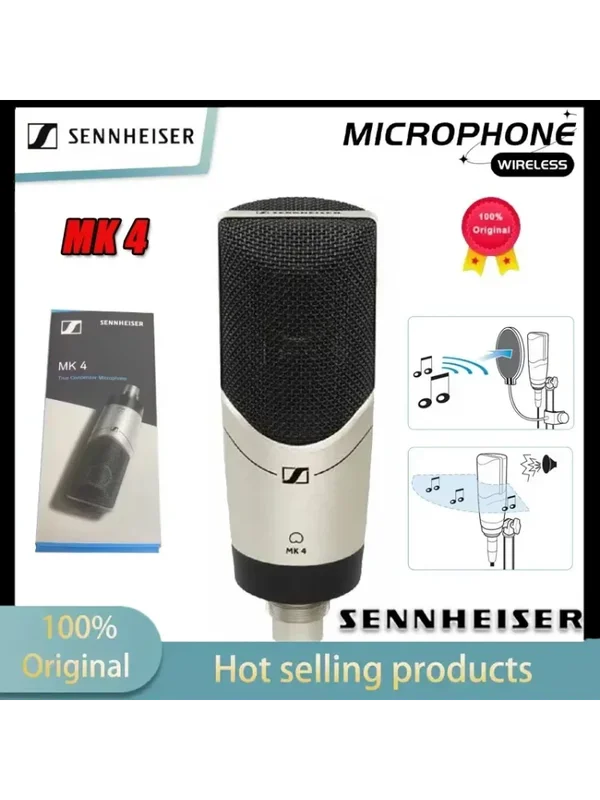 AliExpress - Microphone à condensateur professionnel Sennheiser MK4 à large diaphragme pour karaoké, diffusion en direct et utilisation 