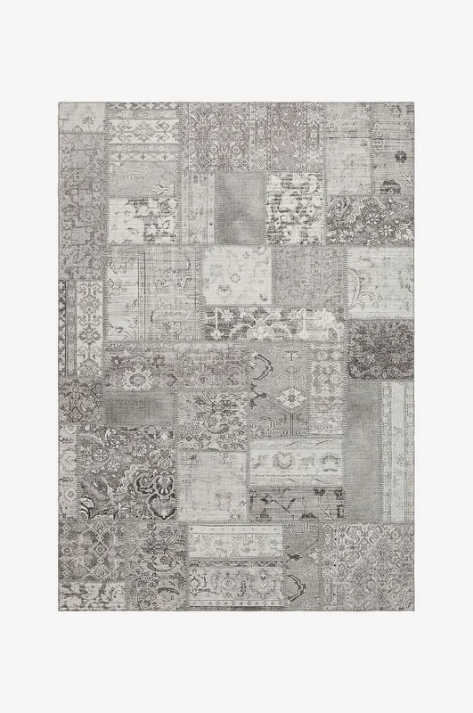KM Home - Slätvävd Patchwork - Silver - Slätvävda mattor - 300X400 - Från Homeroom