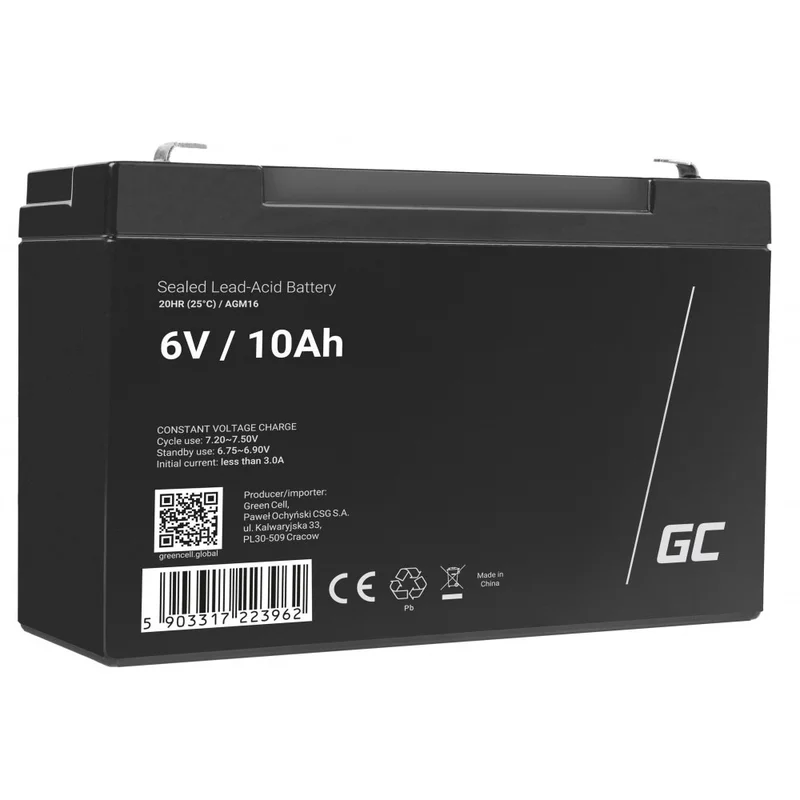 Green Cell AGM Akku 6V 10Ah