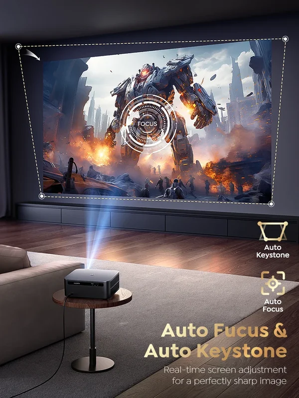 AliExpress - FHD 1080P-Projektor, Bluetooth-WLAN-Projektor, Netflix, offiziell und KI, Autofokus, 1500 ANSI, 30.000 Lumen, Autofokus, 4K-Unterstützung