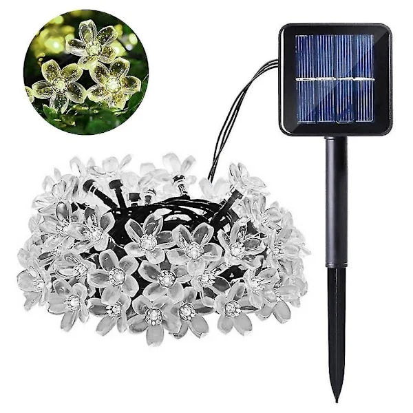 7m Ip65 Vedenpitävä Sakura Keiju Aurinkokenno 50leds Valosarja Puutarhajuhla Dekor