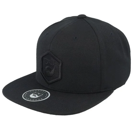 Bearded Man Herren Snapback Cap - Hexagon Logo Black/Black Snapback, Schwarz, One Size, Baumwollmischung