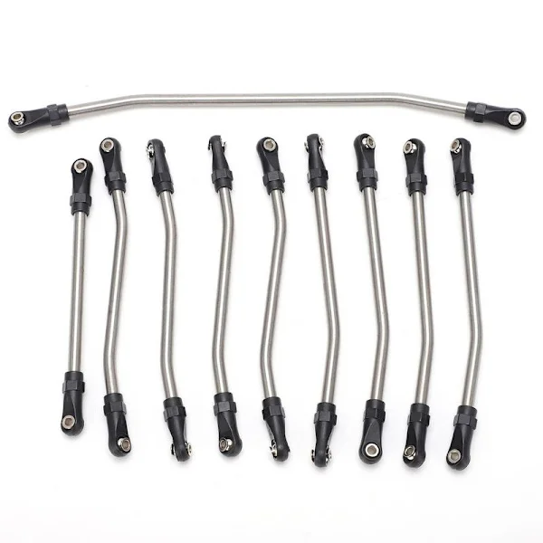 10 stk. Lenkearmer i rustfritt stål passer til Axial Wraith 90018 / 90020 / 90031 / 90045 / 90056 1/10 RC-bil