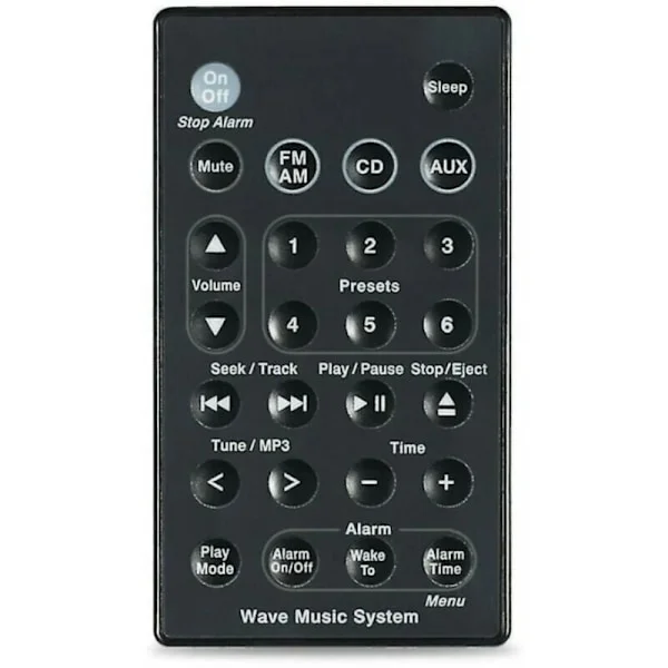 Ersättningsfjärrkontroll för Bose Wave ljudsystem - Kompatibel AWR1B1 AWR1B2 AWRCC1 AWRCC2 AWRCC3 - CR2032 strömförsörjning