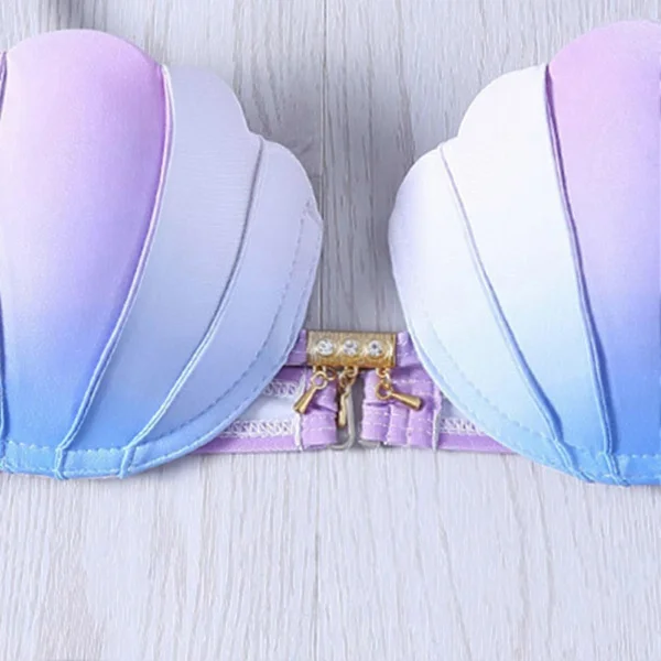 Dame Badedragt Shapewear Havfrue Skal Farve Skyggelagt Bikini Gave Til Piger Damer Veninde 2025[D]