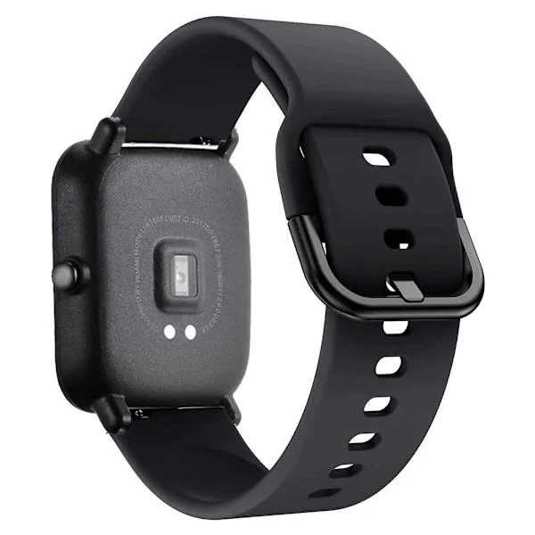 20mm 22mm Kellohihna Amazfit GTS 2/3/4 Mini Band GTR 2/3/4 42mm Silikonihihna Rannekoru Amazfit Bip Band Tarvikkeet Musta