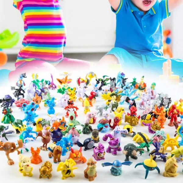 24 stk. Pokémon figurer, søde miniaturefigurer, PVC tegneseriehåndværk, solid modelpynt, samleobjekter, Japan Anime Pokémon Pikachus Psyduck