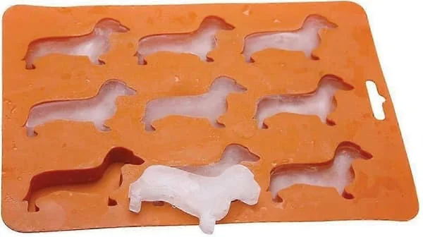Hundeformet isbitform, 9-hulls dachshund isbitform, BPA-fri - Ideell for fryser, mat, vann
