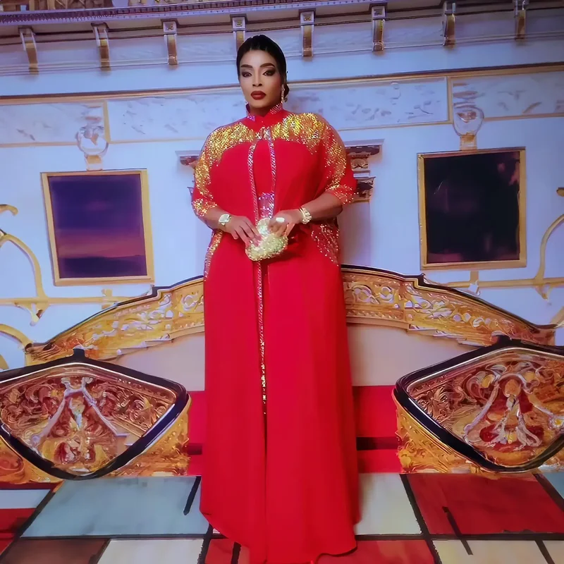 AliExpress - Neuankömmling afrikanisches Kleid Frau zweiteiliges Kleid Kleid für Kirche Frau Strass Luxus Damen elegantes Kleid