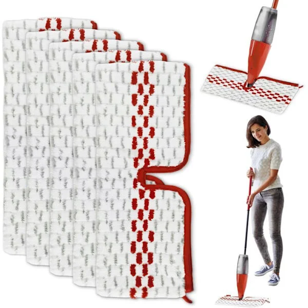 5-delat påfyllningskit för Vileda Spray Mop Mikrofiber. 2-i-1 återanvändbart kit för Vileda 1-2 Spray Max Mopprefiller. Lämplig för alla golvtyper