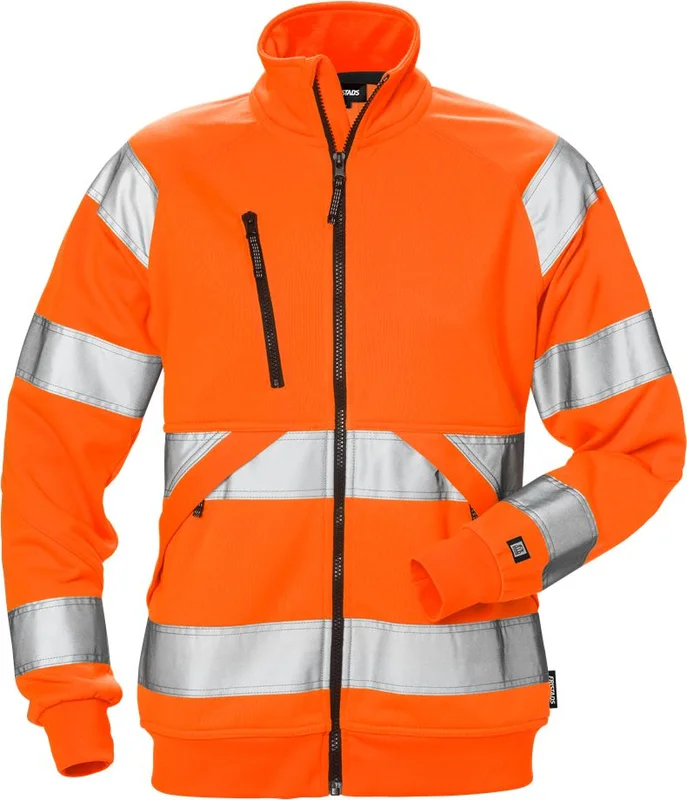 Arbetskläder Fristads Dam Varsel sweatshirt-jacka 7427 SHV klass 3, dam, Varsel Orange
