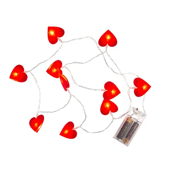 Valoketju Sydämet / LED-valoketju - 120cm - Punaiset sydämet