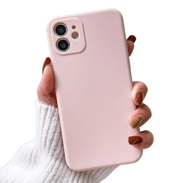 iPhone 12 Mini Tunt Rosa Mobilskal med Linsskydd 1mm TPU