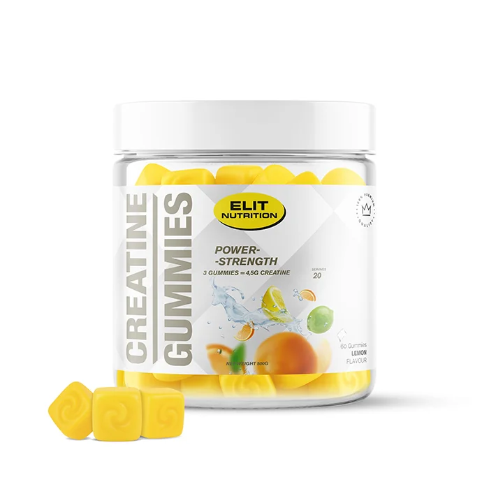 Kreatin Elit Nutrition Creatine Gummies, 60 gummies Lemon - Bodyman.dk