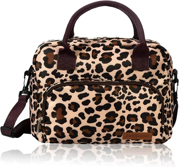 Large Cooler Bag 12L - Leopard Print Insulated Cooler Bag - Women's Cooler Shopper Handbag