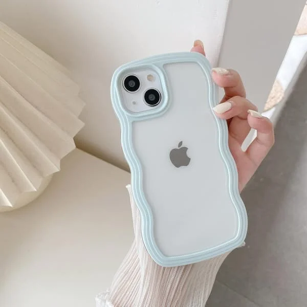 【NX】Kompatibel med iPhone 11-fodral, vågigt klart fodral kompatibelt med flickor och kvinnor, transparent skyddande silikonfodral -