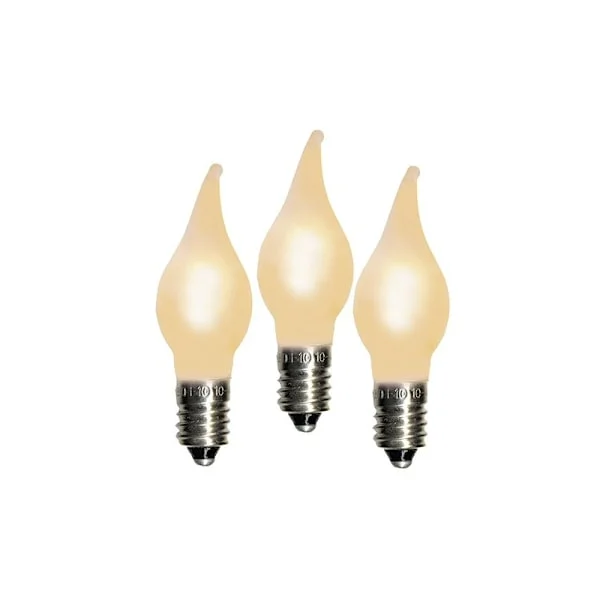 3 stk. Jule- Advent- Lysestake-Lamper. LED E10 3V 0.06W FROST(XH(