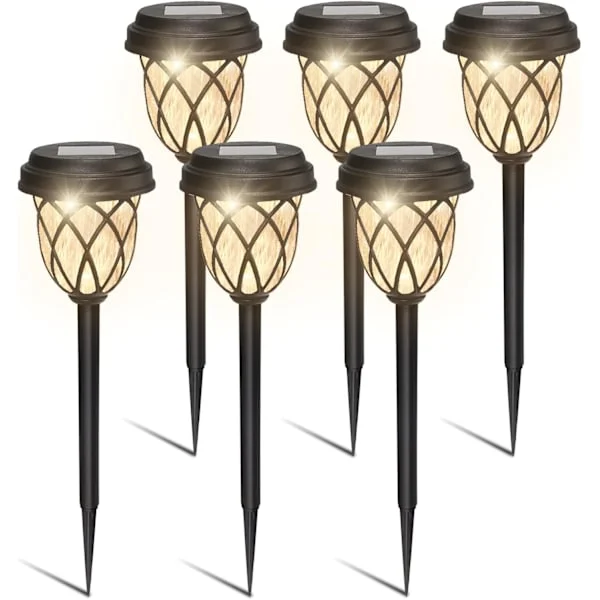 Solar Garden Lights, 6-pack Solar Lights Outdoor Garden Waterproof, LED Solar Path Lights, Solar Powered Outdoor Lights