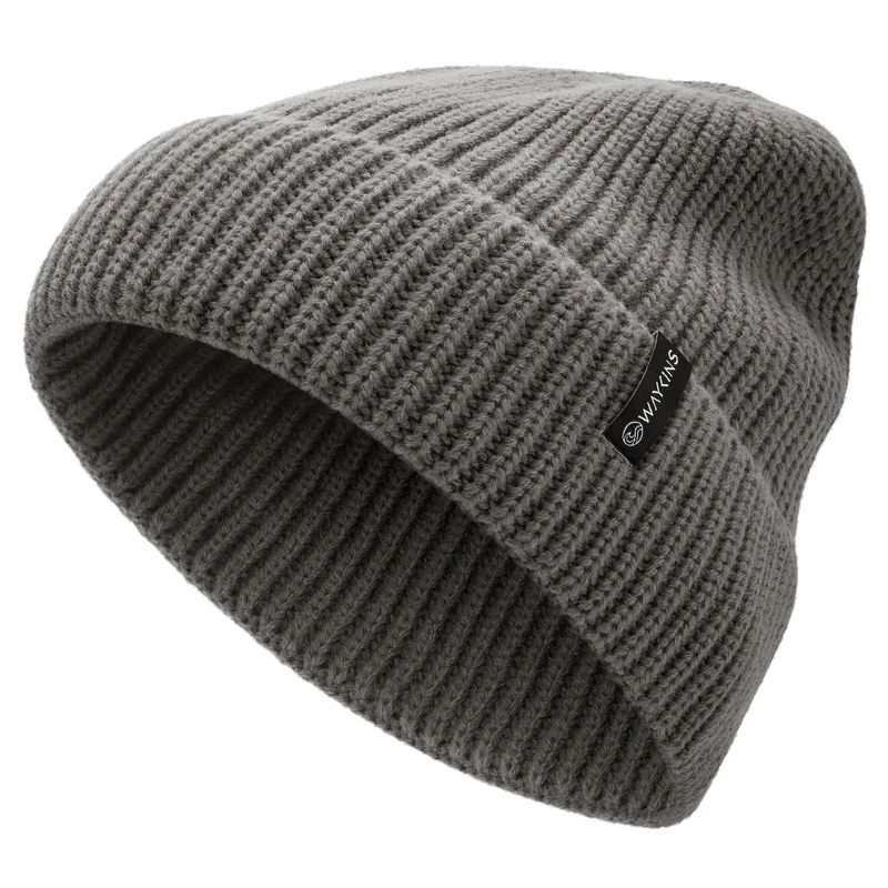 Baltic | Graue Rippstrick-Beanie aus Acryl für Männer - Beanie Mützen