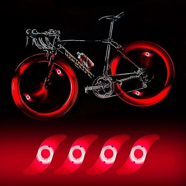 4 X LED Cykelhjul Lampa, Vattentät LED Cykelhjul Lampa Med 3 Blinkande Lägen LED Cykelhjul Lampa För Vuxen Och Barncykel -