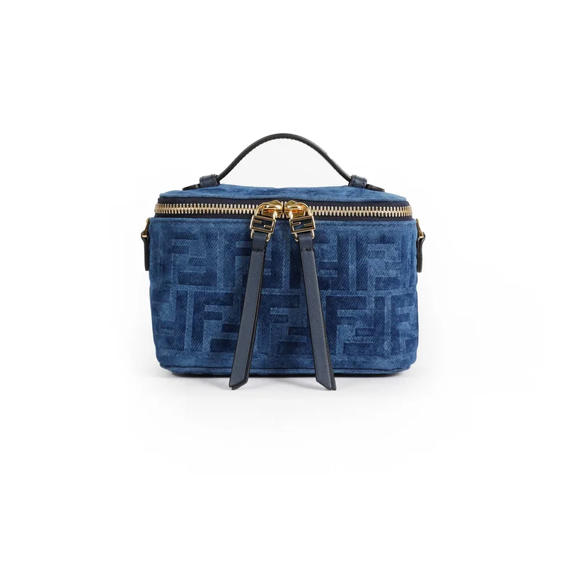 Ff Denim Flocked Vanity Mini Bag