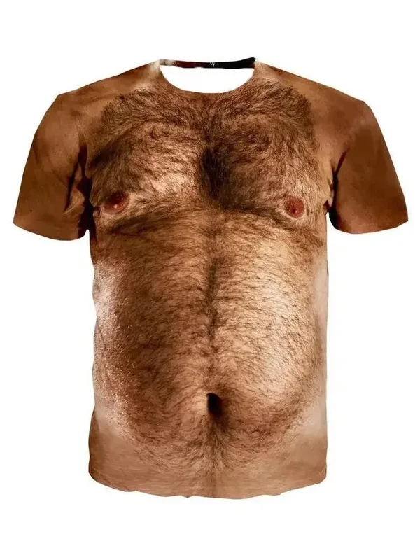 AliExpress - Drôle Muscle Body 3D imprimé T-shirt hommes vêtements de créateurs Streetwear à manches courtes haut t-shirts poitrine laid cheveux T-