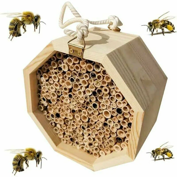 Insekthotell, insekthotell, insekthotellbeskyttelse av naturlig tre dekorative gjenstander, bier, marihøner, sommerfugler og andre insekter