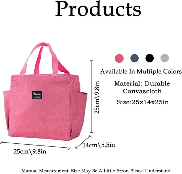 Lunch Bag Insulated Lunch Bags, Thermal Lunch Bags for Women Men Kids Girls, Cooler Bag Lunch Organizer Water Resistant for Work & School pink