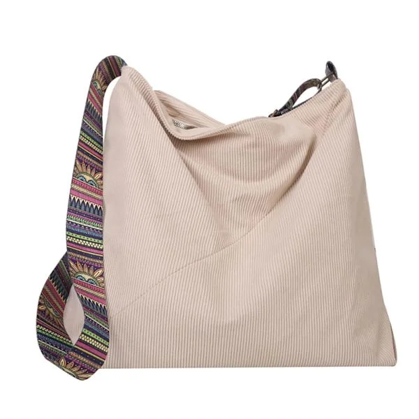 Kordväv Crossbody Tote Bag för kvinnor, Casual axelväska Tote Bag Stor kapacitet Shopping Crossbody Bag, Beige beige