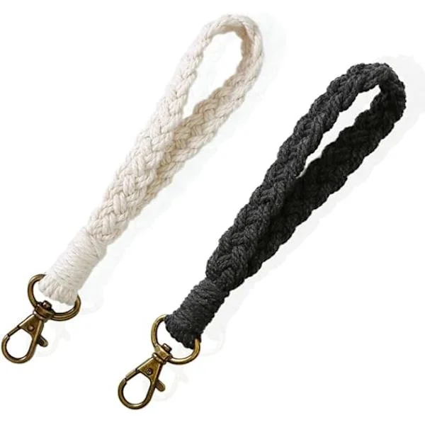Macrame Keychain Wrist Strap Key Chain Boho Bracelet Lanyard for Women Keychain Bracelet Women Gifts