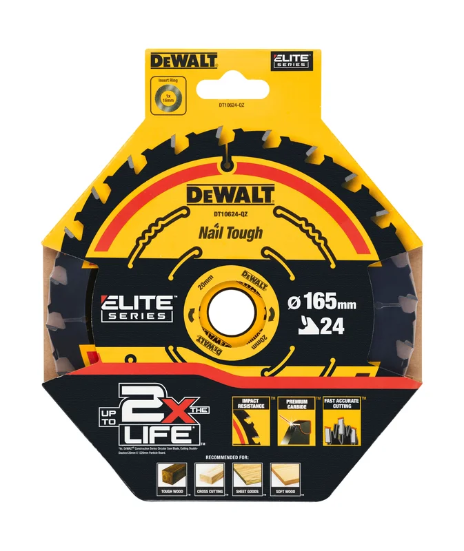 Dewalt DT10624 Sirkelsagblad 24T, Maskintilbehør & forbruk