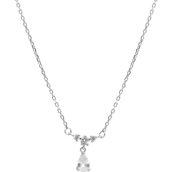 Vattendroppe Hänge Sterling Silver Kedjehalsband Dam Smycken