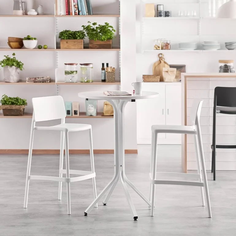 Furniture set VARIOUS + RIO, 1 table and 2 white bar chairs