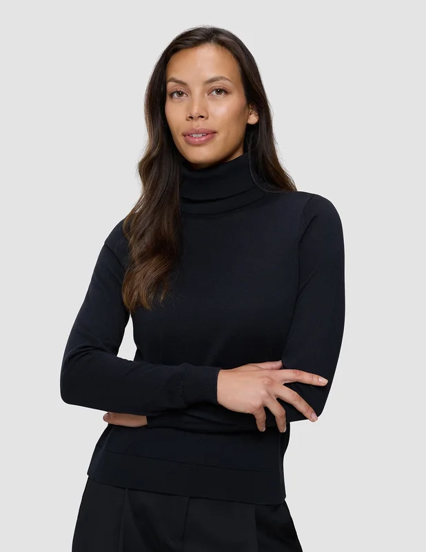 Shaping New Tomorrow - Damen - Fine Knit Turtleneck - Black - Größe XS