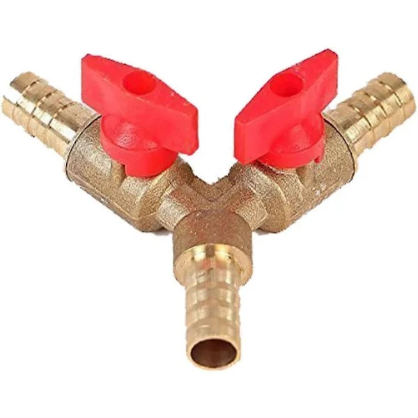 2-veis Y-fordeler 10mm - med stoppekraner for kraner, hageslange