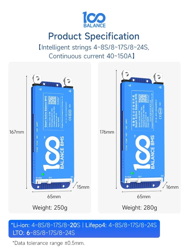 AliExpress - Daly BMS Smart BMS 4s Lifepo4 Bluetooth Wifi BMS 8S 24S 40A 60A 80A 1A aktive Balance BMS 16s 48v Lifepo4 BMS Lifepo4 100A